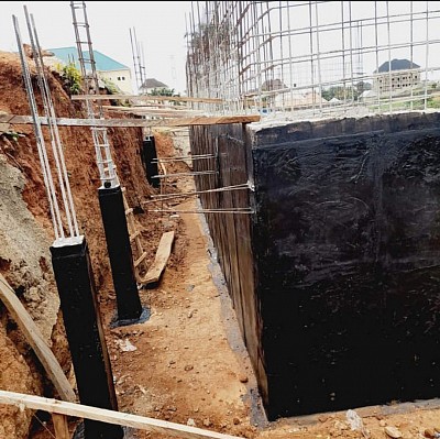 Showing Bitumen Coating Application.